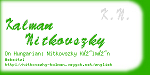 kalman nitkovszky business card